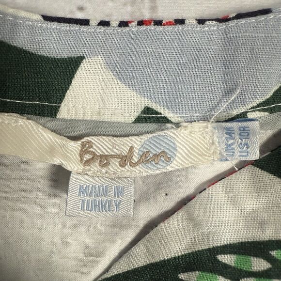 Boden Multicolor Floral Linen Mix Mini Dress Boho Casual Vacation - Picture 5 of 10